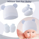 Baby Safety Cap, Socks, Hand Mittens (Set of 3)
